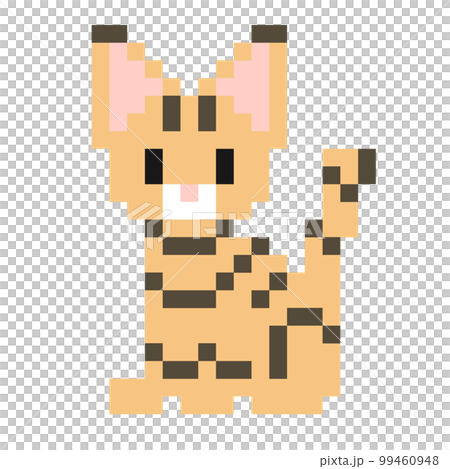 Coarse dot illustration of Bengal cat Coarse dot illustration of Bengal cat 99460948