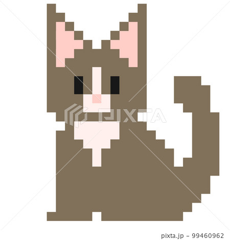 メインクーン猫の粗めドットイラスト 99460962