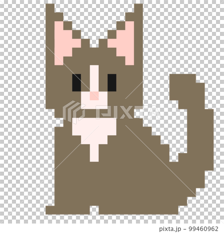 メインクーン猫の粗めドットイラスト 99460962