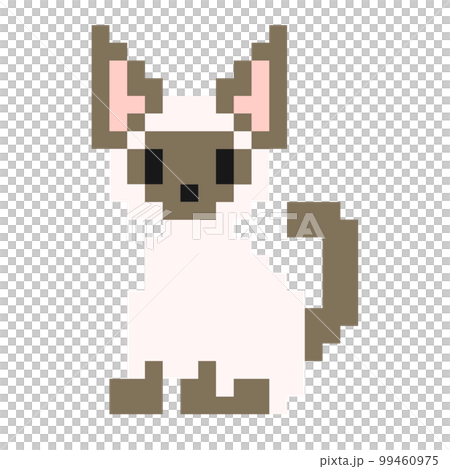 Rough dot illustration of Siamese cat 99460975