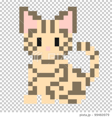 茶トラ猫の粗めドットイラスト 茶トラ猫の粗めドットイラスト 99460979