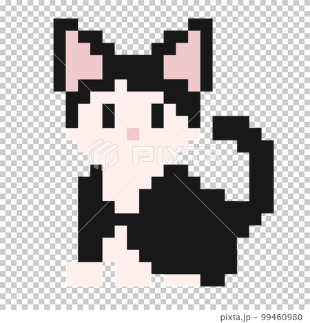 黒白猫の粗めドットイラスト 黒白猫の粗めドットイラスト 99460980