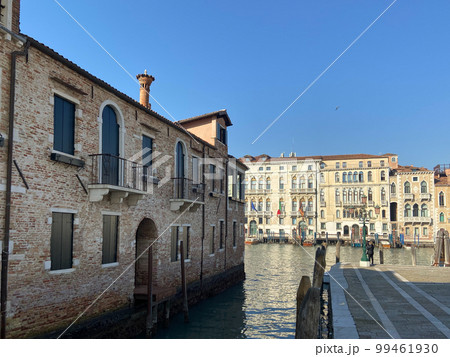 tourist waiting water bas on pier in Venice city 99461930