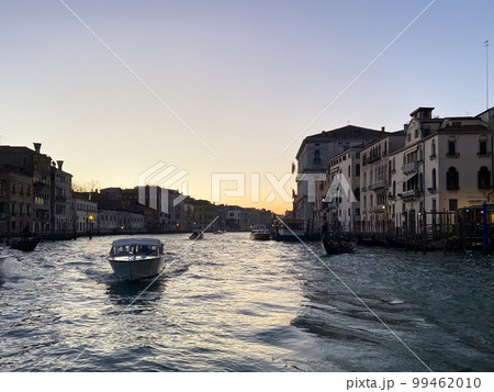 boat in Grand Canal in Venice city in evening boat in Grand Canal in Venice city in evening 99462010
