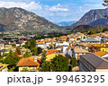 Ancient fortified village of Gemona del Friuli. Views of the mountains and the old town. Italy 99463295