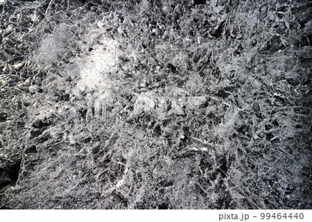 spring ice melts quickly in bright sunlight 99464440
