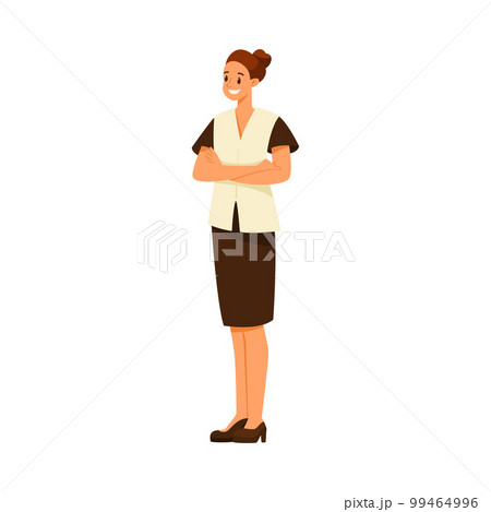 Woman Teacher Character Standing and Explaining Something Vector Illustration 99464996