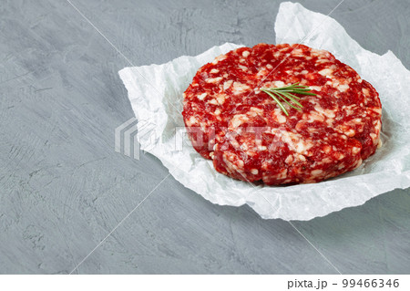 Fresh raw home made minced beef steak burger 99466346