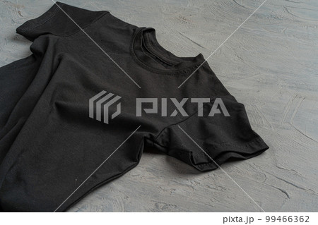 Black color plain t-shirt with copy space 99466362