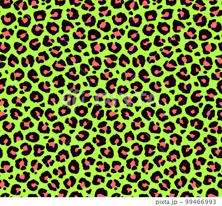 Seamless leopard fur pattern. Fashionable wild leopard print background. Modern panther animal fabric textile print design. Stylish vector color illustration 99466993