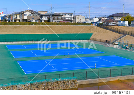 千葉県流山市新東谷調整池テニスコート周辺の風景2023年2月 99467432