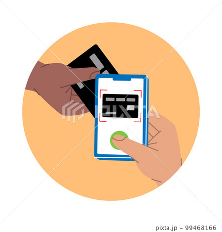Card scanning for mobile banking payment. Mobile payment concept. E-wallet and mobile payment. Wireless contactless NFC payments. 99468166