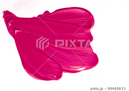Pink beauty swatch, skincare and makeup cosmetic product sample texture isolated on white background, make-up smudge, cream cosmetics smear or paint brush stroke closeup 99468633
