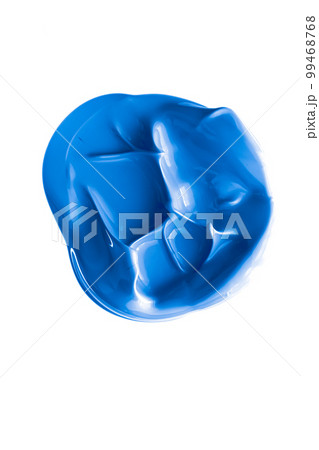 Blue beauty swatch, skincare and makeup cosmetic product sample texture isolated on white background, make-up smudge, cream cosmetics smear or paint brush stroke closeup Blue beauty swatch, skincare and makeup cosmetic product sample texture isolated on white background, make-up smudge, cream cosmetics smear or paint brush stroke closeup 99468768