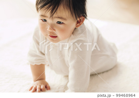 四つん這いになる0歳児の赤ちゃん 四つん這いになる0歳児の赤ちゃん 99468964