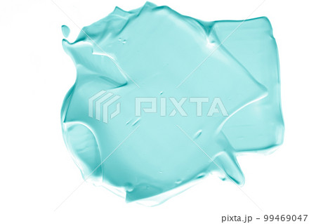 Pastel mint beauty swatch, skincare and makeup cosmetic product sample texture isolated on white background, make-up smudge, cream cosmetics smear or paint brush stroke closeup 99469047