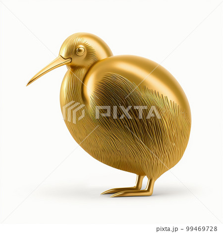 golden figurine of a kiwi bird. precious product. ai generated golden figurine of a kiwi bird. precious product. ai generated 99469728