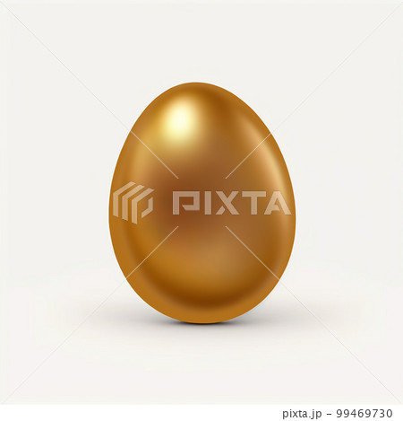 one golden chicken egg on a white background. precious product. ai generated 99469730