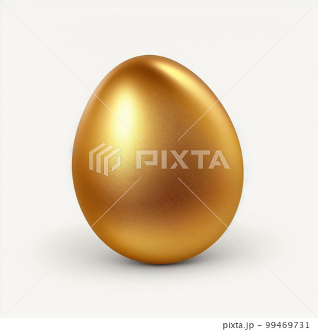 one golden chicken egg on a white background. precious product. ai generated 99469731