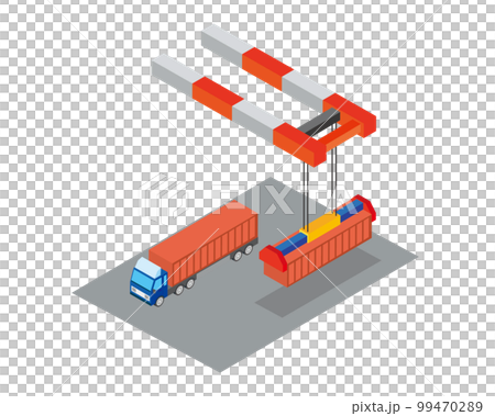 コンテナとクレーン 99470289