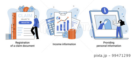 Registration of claim form register document, providing personal information, income information Registration of claim form register document, providing personal information, income information 99471299