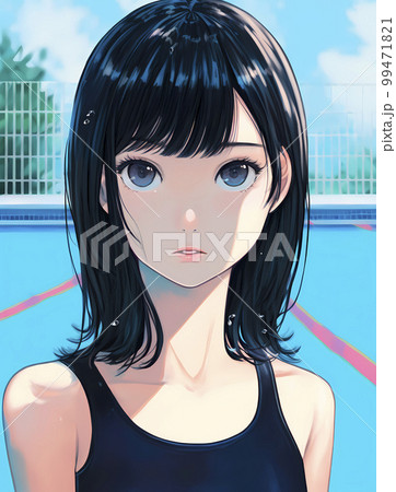プールの授業　スクール水着　水泳部　女子高生「AI生成画像」 99471821