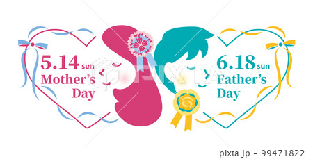 【2023年】母の日・父の日　タイトルセット　かわいい 99471822