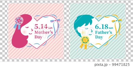 【2023年】母の日・父の日　タイトルセット　かわいい 99471825