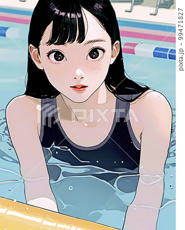 スクール水着水泳部 女子高生 プールの授業 スクール水着 水泳部 女子高生「AI生成画像」のイラスト素材 [99471827] - PIXTA