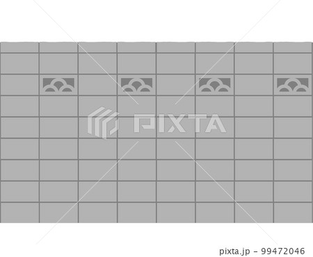 日本のブロック塀　イラスト素材 99472046