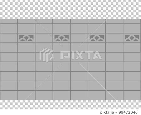 Japanese block wall illustration material 99472046
