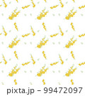 ミモザの花のシームレスパターン背景イラスト（ベクターイラスト） 99472097
