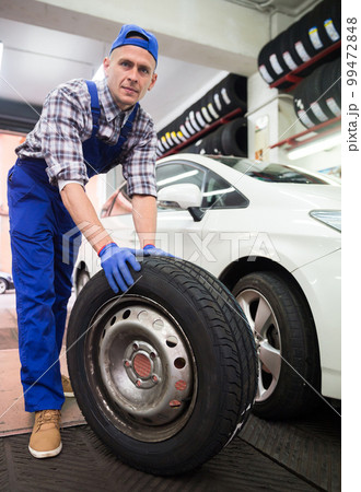 Portrait of mechanic in auto repair shop 99472848