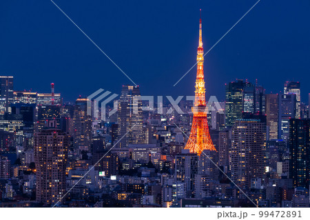 《東京都》東京夜景・トワイライトブルー 《東京都》東京夜景・トワイライトブルー 99472891