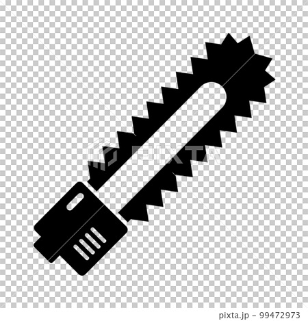 Simple chainsaw silhouette icon. vector. 99472973