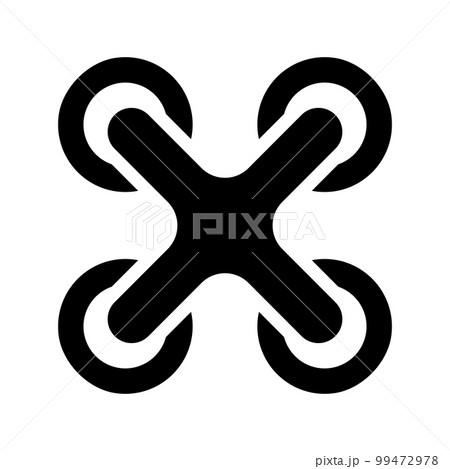 ドローンのアイコン。クワッドローター。無人機。ベクター。 99472978