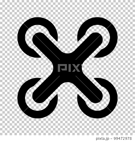 ドローンのアイコン。クワッドローター。無人機。ベクター。 99472978