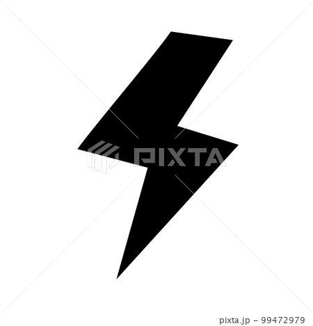 稲妻のシルエットアイコン。雷。エネルギー。ベクター。 99472979