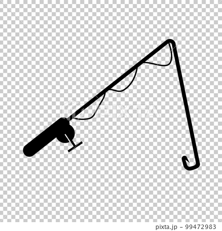 Fishing rod silhouette icon with reel. vector. - Stock Illustration  [99472983] - PIXTA