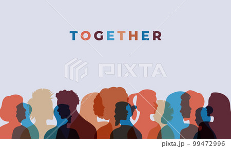 Diverse people face together teamwork concept 99472996
