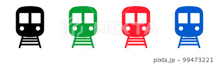電車のアイコンセット。地下鉄。ベクター。 99473221