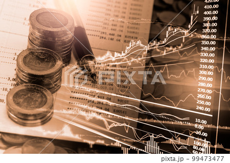Stock market or forex trading graph and candlestick chart suitable for financial investment concept. Economy trends background for business idea and all art work design. Abstract finance background.. Stock market or forex trading graph and candlestick chart suitable for financial investment concept. Economy trends background for business idea and all art work design. Abstract finance background.. 99473477