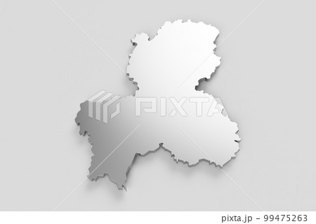 立体的なバードビューの白地図　プレゼン資料などに利用　岐阜県 99475263