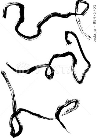 Dry Brush Wave Strokes Vector Grunge Set 99475701