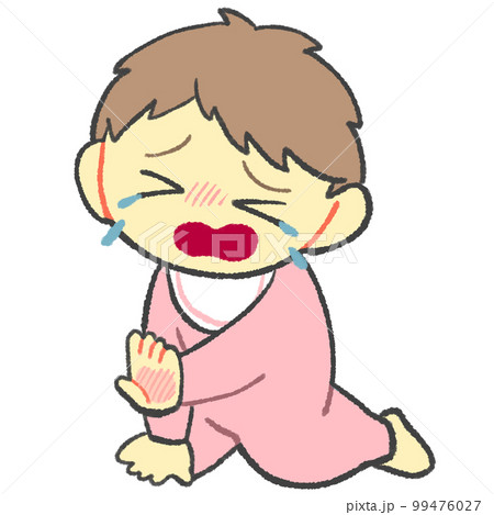 怪我、火傷をして泣いている赤ちゃん 99476027