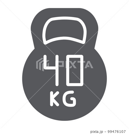 Kettlebell glyph icon, sport and gym, weight 40 kg sign, vector graphics, a solid pattern on a white background, eps 10. 99476107