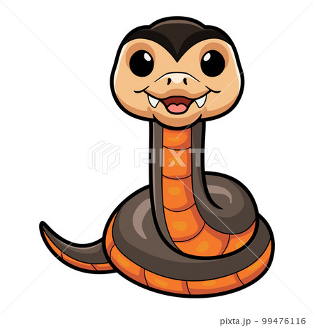 Cute golden crowned snake cartoon 99476116