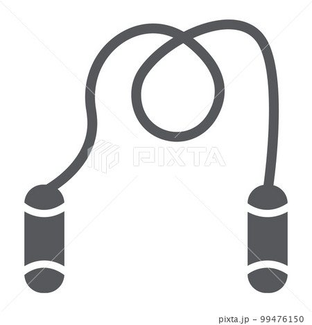 Jumping rope glyph icon, fitness and equipment, skipping rope sign, vector graphics, a solid pattern on a white background, eps 10. Jumping rope glyph icon, fitness and equipment, skipping rope sign, vector graphics, a solid pattern on a white background, eps 10. 99476150
