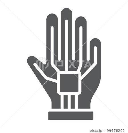 VR glove glyph icon, virtual and technology, wired gloves sign, vector graphics, a solid pattern on a white background, eps 10. 99476202