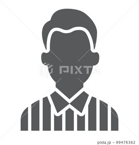 Referee glyph icon, sport and soccer, man sign, vector graphics, a solid pattern on a white background, eps 10. 99476362